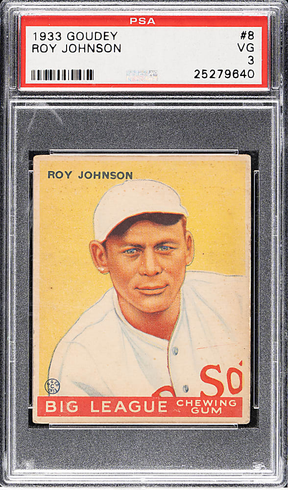 1933 R319 Goudey #8 Roy Johnson PSA VG 3