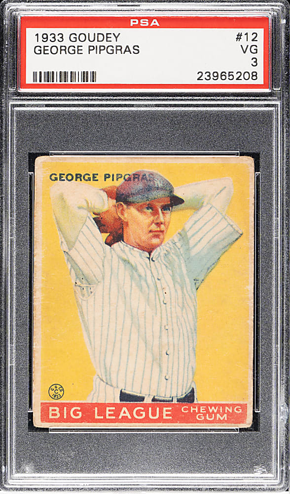 1933 R319 Goudey #12 George Pipgras PSA VG 3