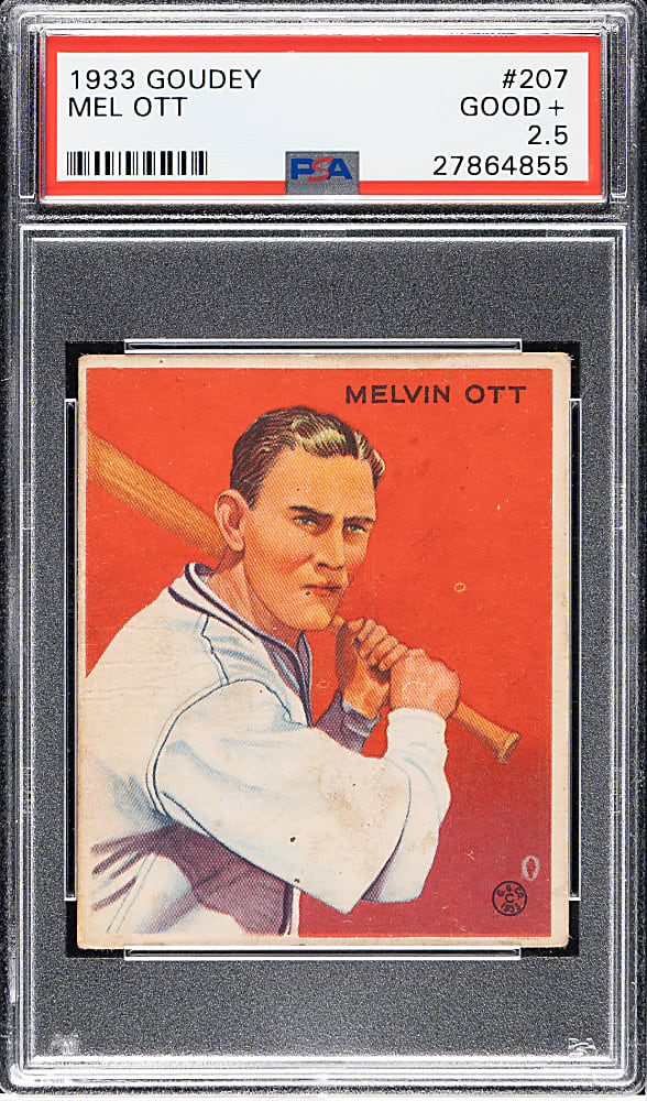 1933 R319 Goudey #207 Mel Ott PSA GOOD+ 2.5