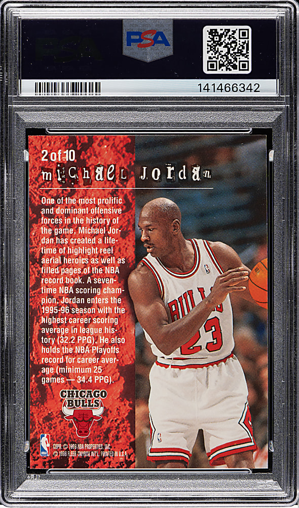 1995-1996 Fleer Total O Hot Packs Basketball #2 Michael Jordan PSA NM-MT 8