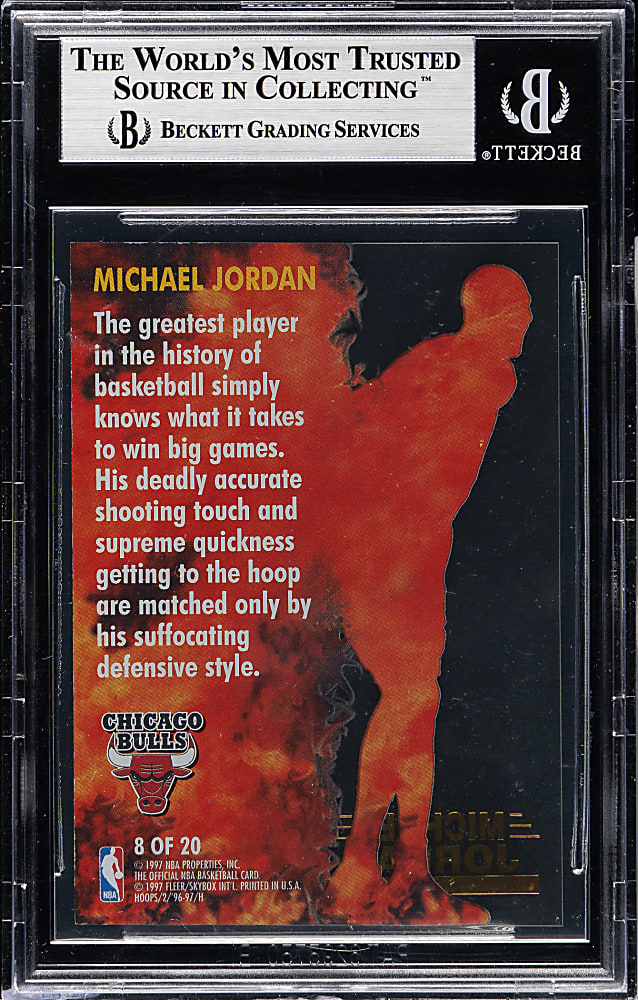 1996-1997 Hoops Hot List Basketball #8 Michael Jordan BGS MINT 9