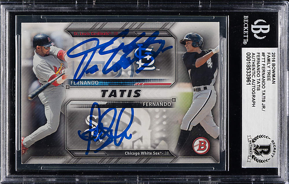 Signed 2016 Bowman Family Tree #FT-T Fernando Tatis/Fernando Tatis Jr. - Beckett