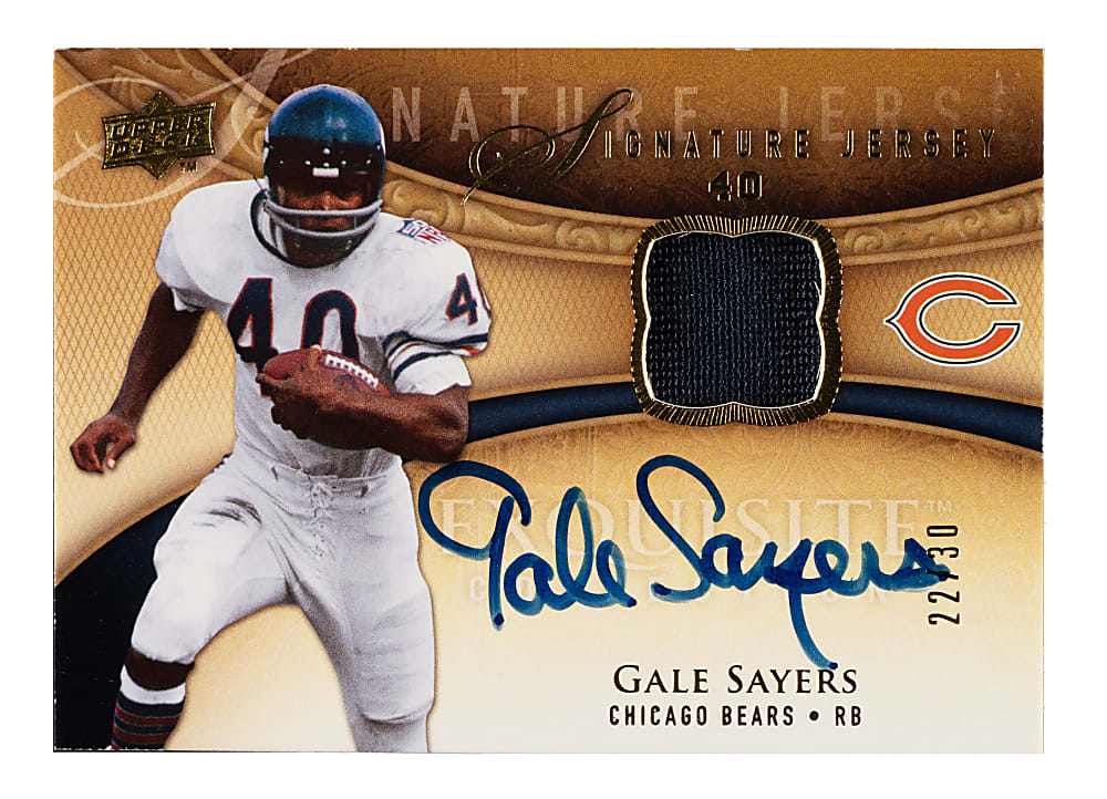 2009 Upper Deck Exquisite Collection Football Signature Jersey #SJ-GS Gale Sayers #22/30
