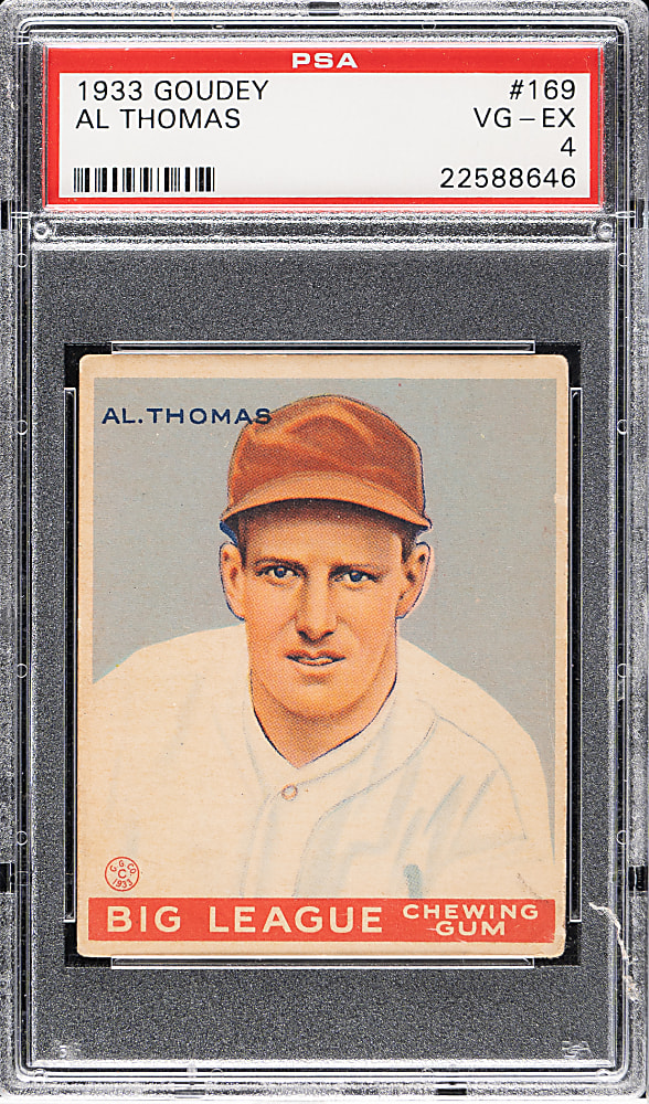 1933 R319 Goudey #169 Al Thomas PSA VG-EX 4