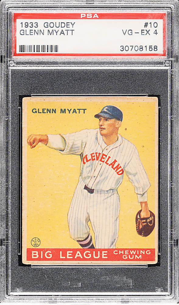 1933 R319 Goudey #10 Glenn Myatt PSA VG-EX 4
