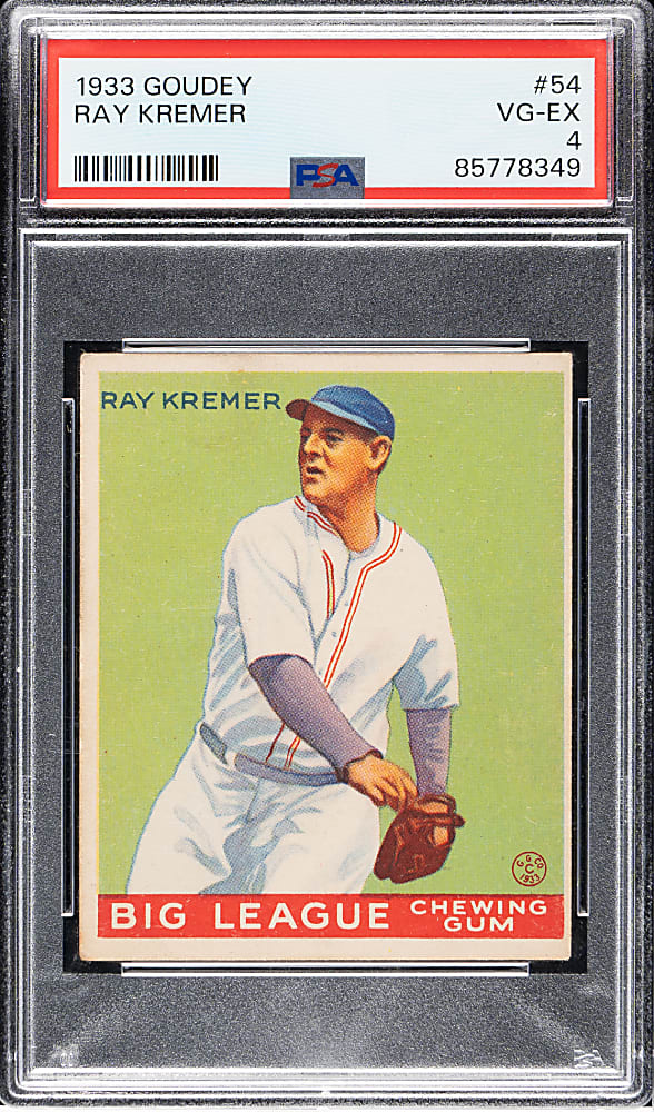1933 R319 Goudey #54 Ray Kremer PSA VG-EX 4