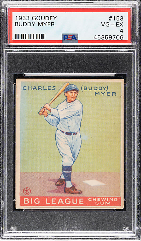 1933 R319 Goudey #153 Buddy Myer PSA VG-EX 4