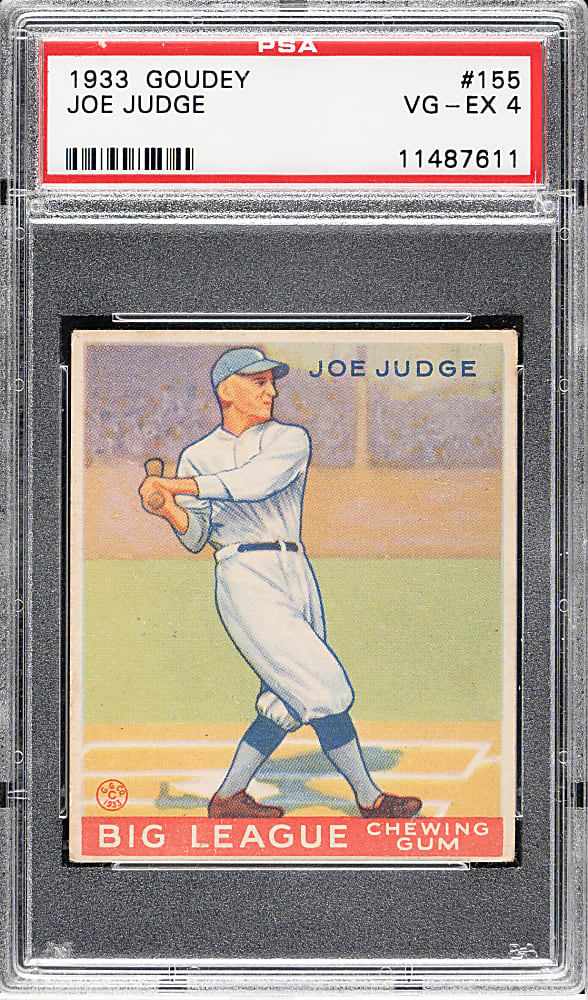 1933 R319 Goudey #155 Joe Judge PSA VG-EX 4