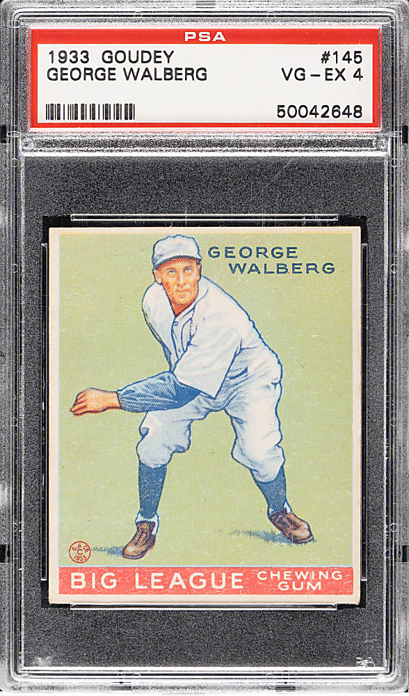 1933 R319 Goudey #183 Rube Walberg PSA VG-EX 4