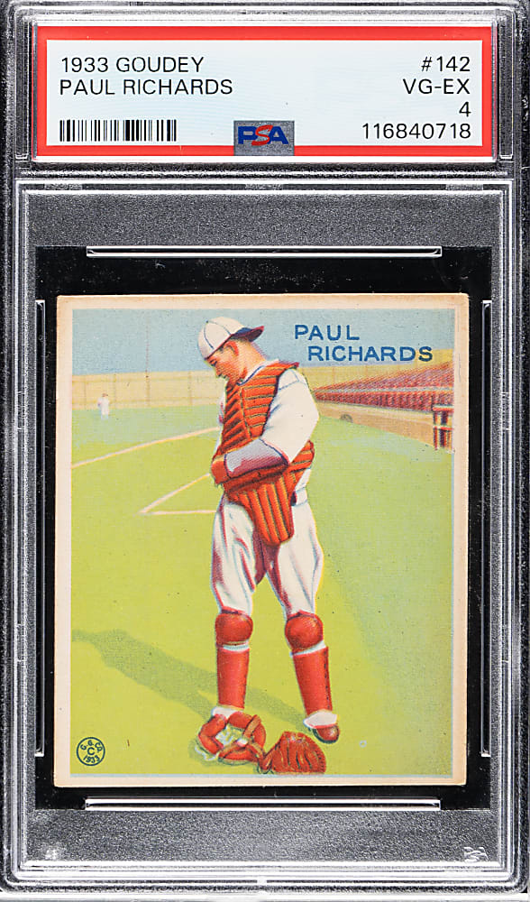 1933 R319 Goudey #142 Paul Richards PSA VG-EX 4