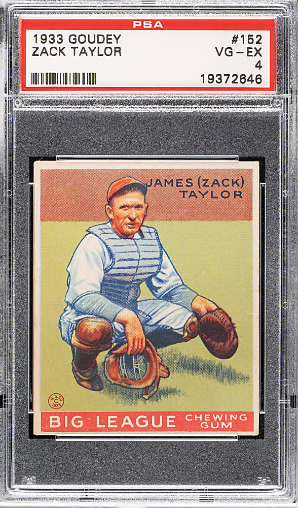 1933 R319 Goudey #152 Zack Taylor PSA VG-EX 4
