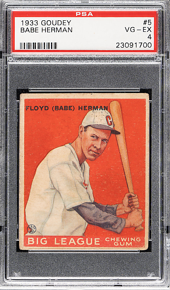 1933 R319 Goudey #5 Babe Herman PSA VG-EX 4