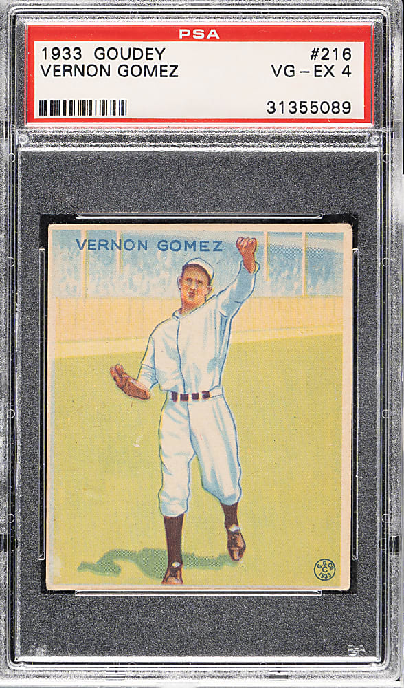 1933 R319 Goudey #216 Vernon Gomez PSA VG-EX 4