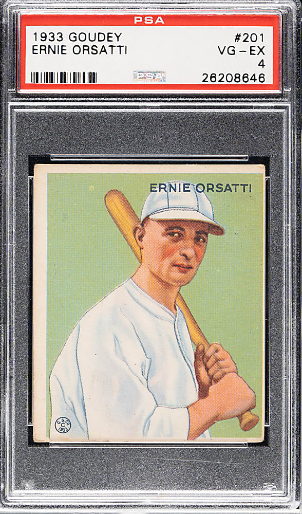 1933 R319 Goudey #201 Ernie Orsatti PSA VG-EX 4