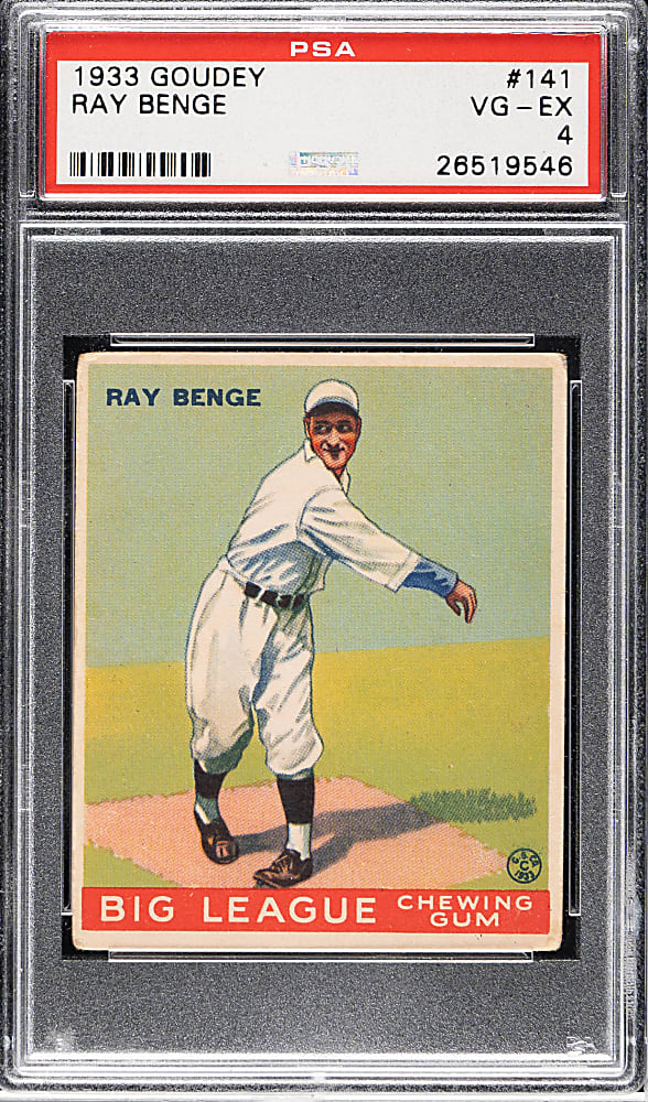 1933 R319 Goudey #141 Ray Benge PSA VG-EX 4