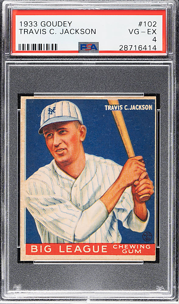 1933 R319 Goudey #102 Travis C. Jackson PSA VG-EX 4