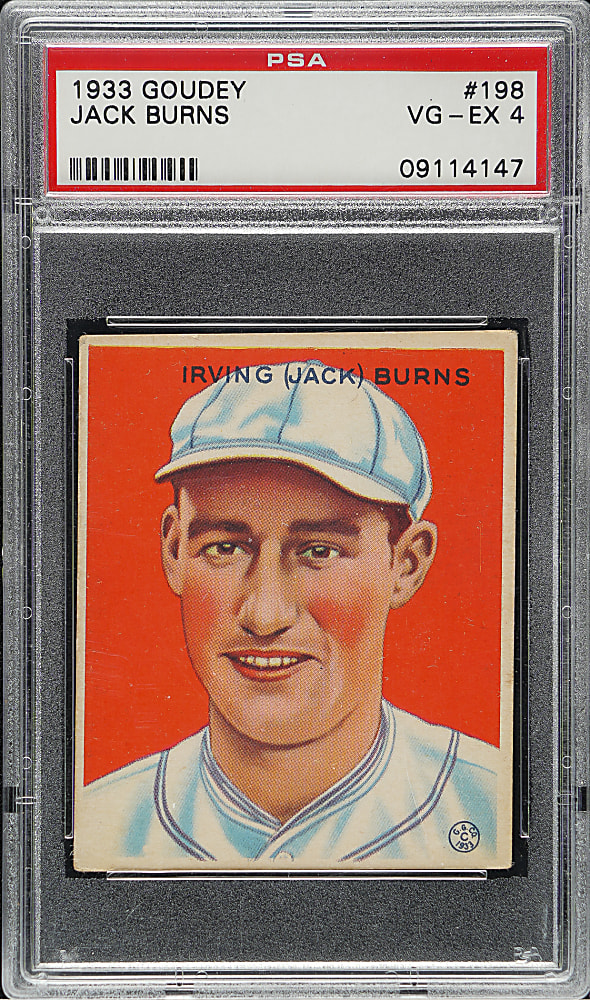1933 R319 Goudey #198 Jack Burns PSA VG-EX 4