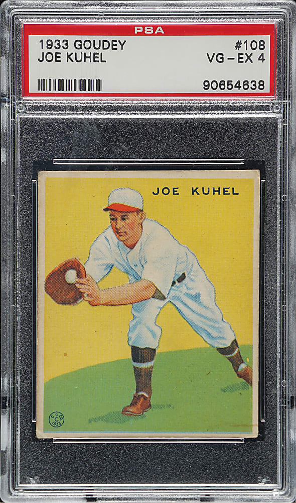 1933 R319 Goudey #108 Joe Kuhel PSA VG-EX 4