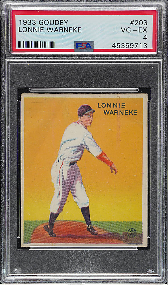 1933 R319 Goudey #203 Lonnie Warneke PSA VG-EX 4