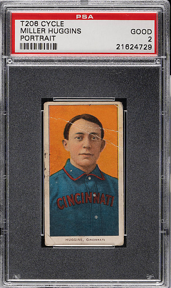 1909-1911 T206 White Border Miller Huggins Portrait PSA GOOD 2 - Cycle 350 Back
