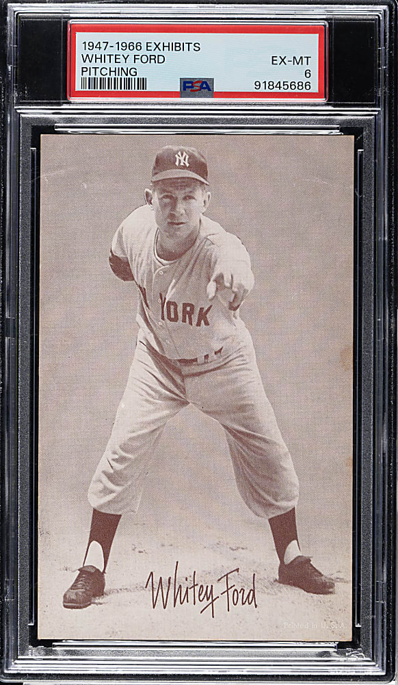 1947-1966 Exhibits Whitey Ford Pitching PSA EX-MT 6