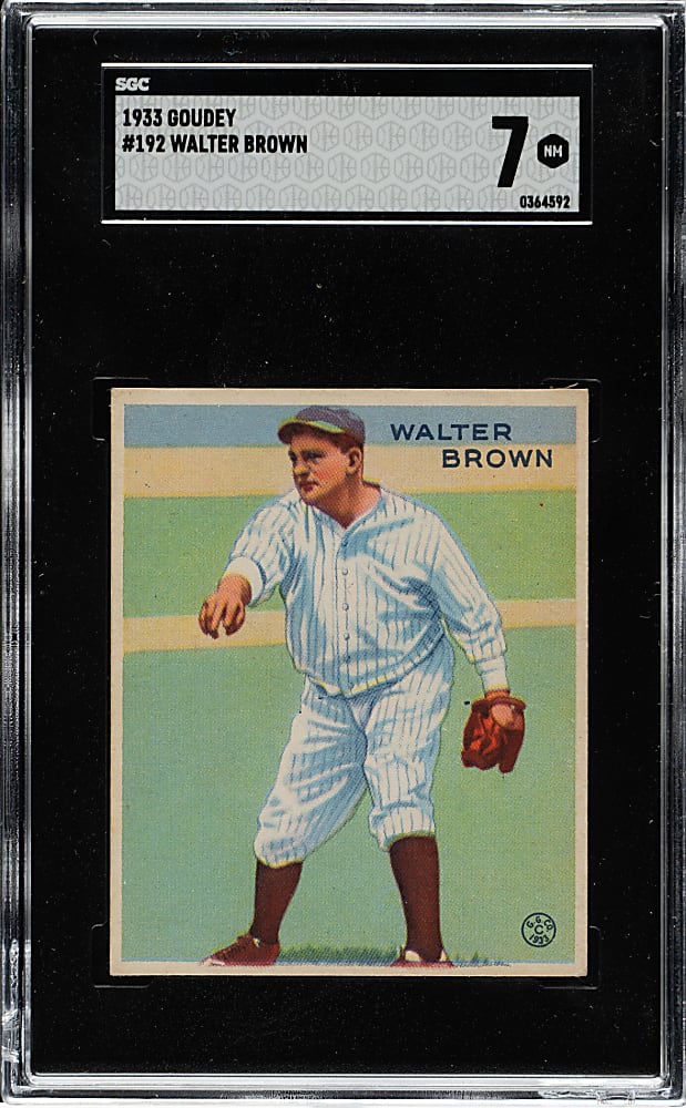 1933 R319 Goudey #192 Walter Brown SGC NM 7