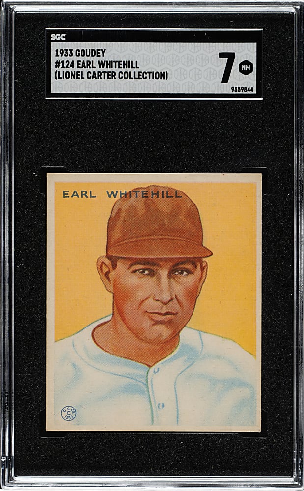 1933 R319 Goudey #124 Earl Whitehill SGC NM 7 (Lionel Carter Collection)