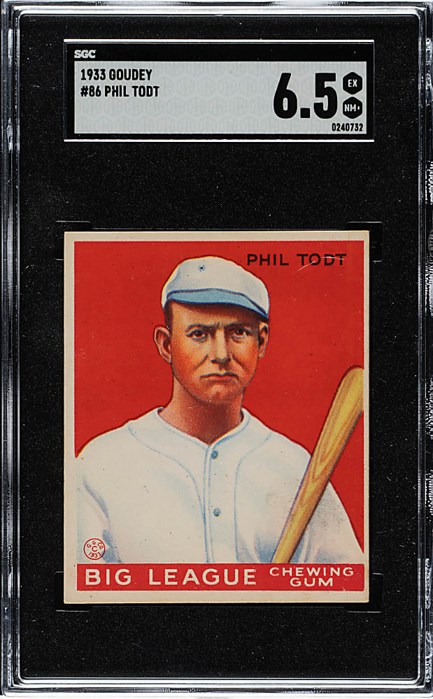 1933 R319 Goudey #86 Phil Todt SGC EX/NM+ 6.5