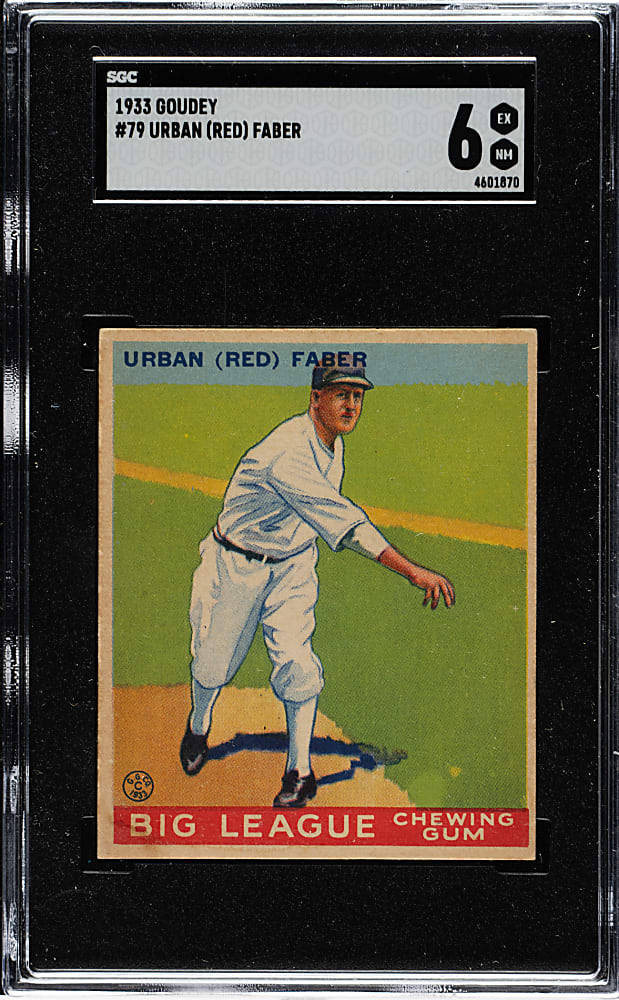 1933 R319 Goudey #79 Red Faber SGC EX/NM 6
