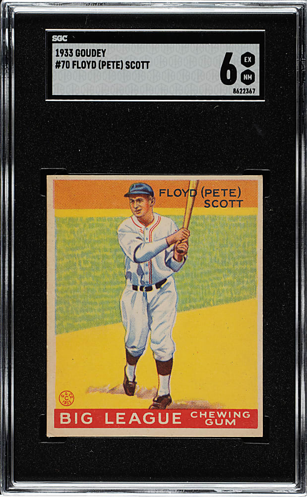 1933 R319 Goudey #70 Pete Scott SGC EX/NM 6