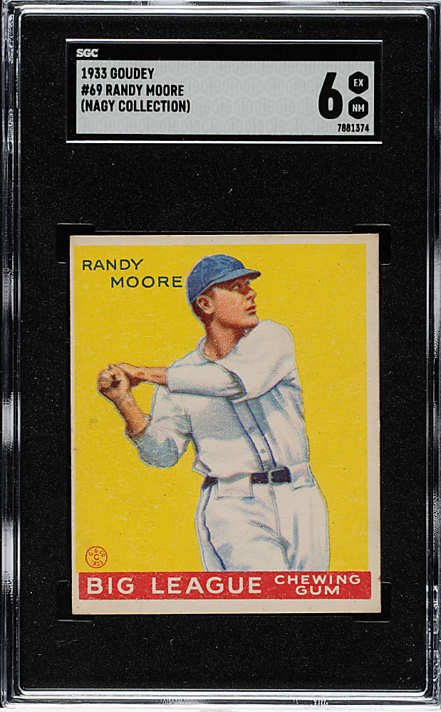 1933 R319 Goudey #69 Randy Moore SGC EX/NM 6 (Nagy Collection)