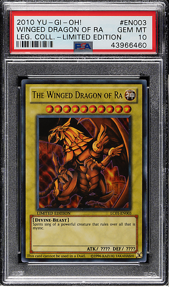 2010 Yu-Gi-Oh! Legendary Collection 1 #EN003 The Winged Dragon of Ra Holographic PSA GEM MINT 10