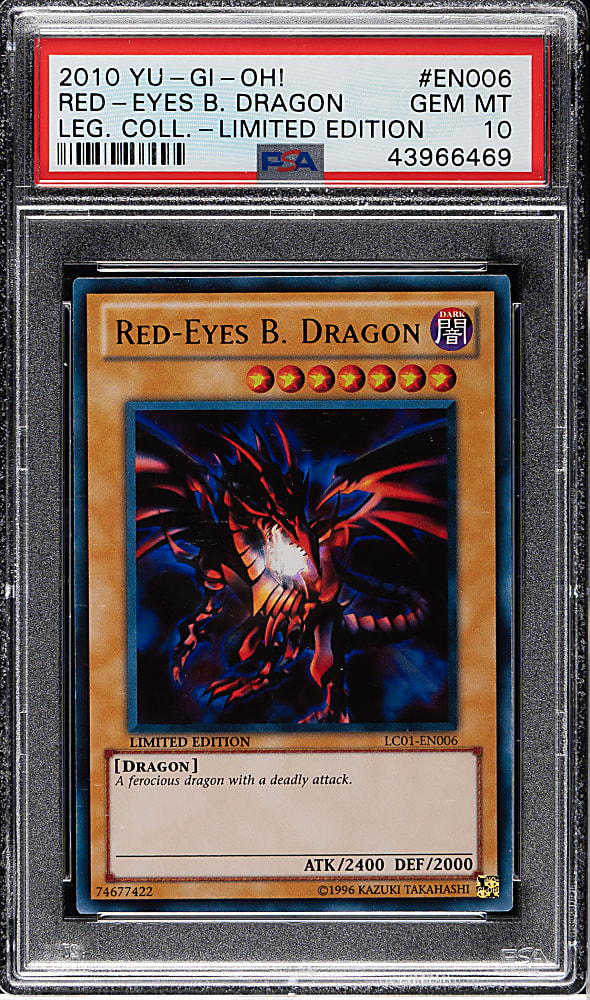 2010 Yu-Gi-Oh! Legendary Collection 1 #EN006 Red-Eyes B. Dragon Holographic PSA GEM MINT 10
