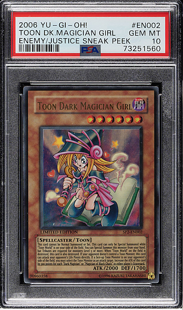 2006 Yu-Gi-Oh! Enemy of Justice Sneak Peek Special Edition #EN002 Toon Dark Magician Girl Holographic PSA GEM MINT 10