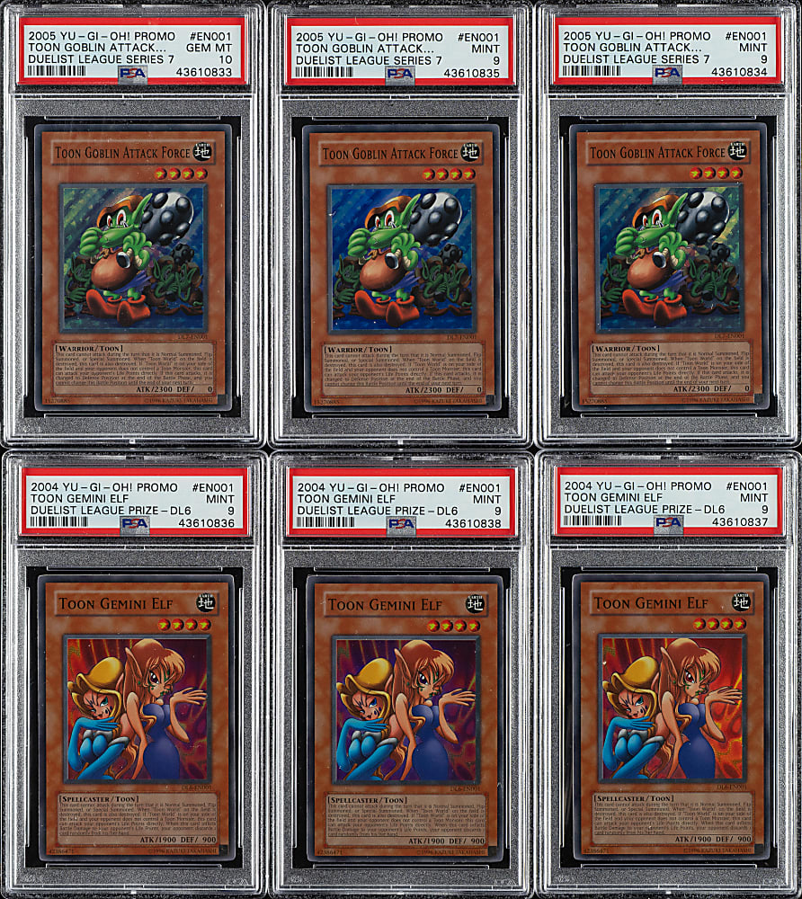 2005 Yu-Gi-Oh! Duelist League Series 6 & 7 Promo Card PSA MINT 9 and GEM 10 Collection (6)