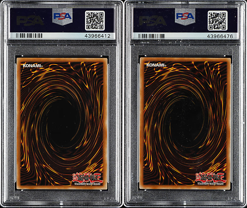 2015 Yu-Gi-Oh! Yugi's Legendary Deck Battle City 1st Edition Dark Magician & Dark Magician Girl PSA-Graded Pair