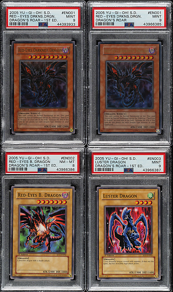 2005 Yu-Gi-Oh! Starter Deck Dragon's Roar PSA-Graded Collection (4)