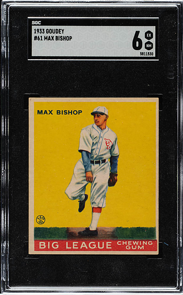 1933 R319 Goudey #61 Max Bishop SGC EX/NM 6