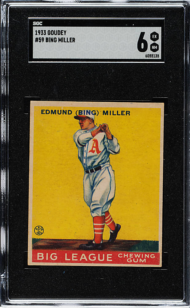 1933 R319 Goudey #59 Bing Miller SGC EX/NM 6