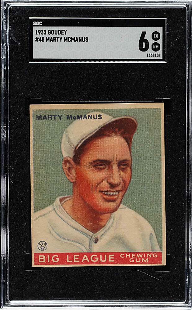1933 R319 Goudey #48 Marty McManus SGC EX/NM 6
