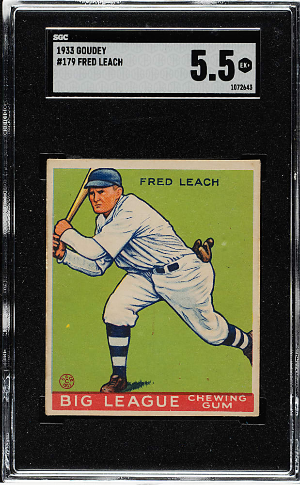 1933 R319 Goudey #179 Freddy Leach SGC EX+ 5.5