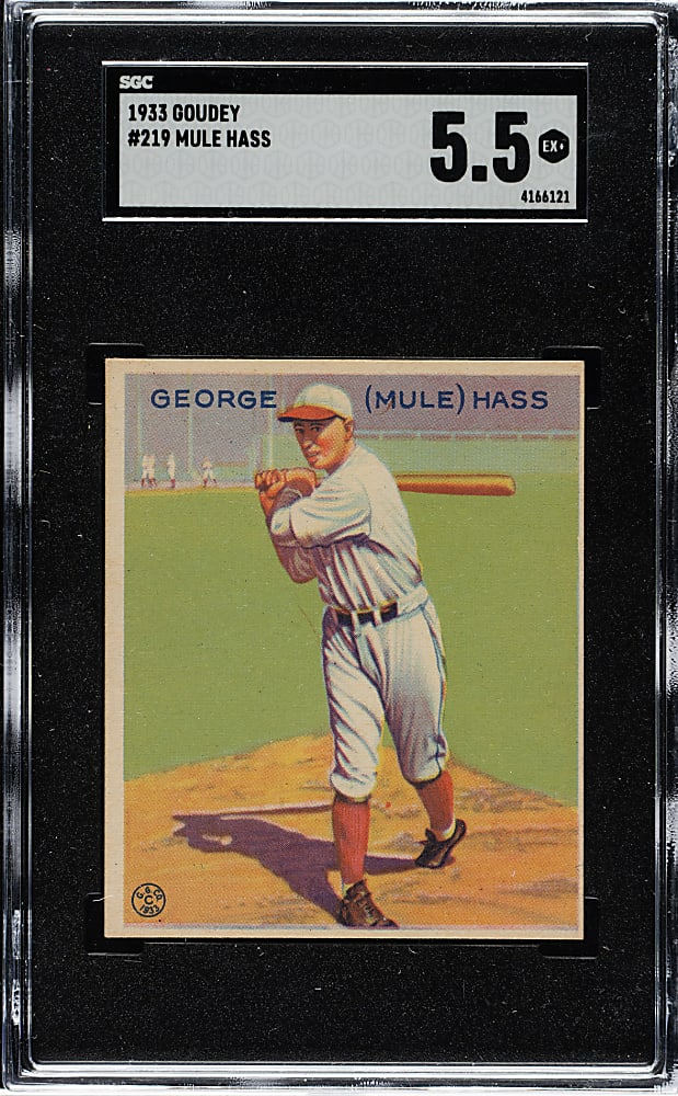 1933 R319 Goudey #219 Mule Haas SGC EX+ 5.5