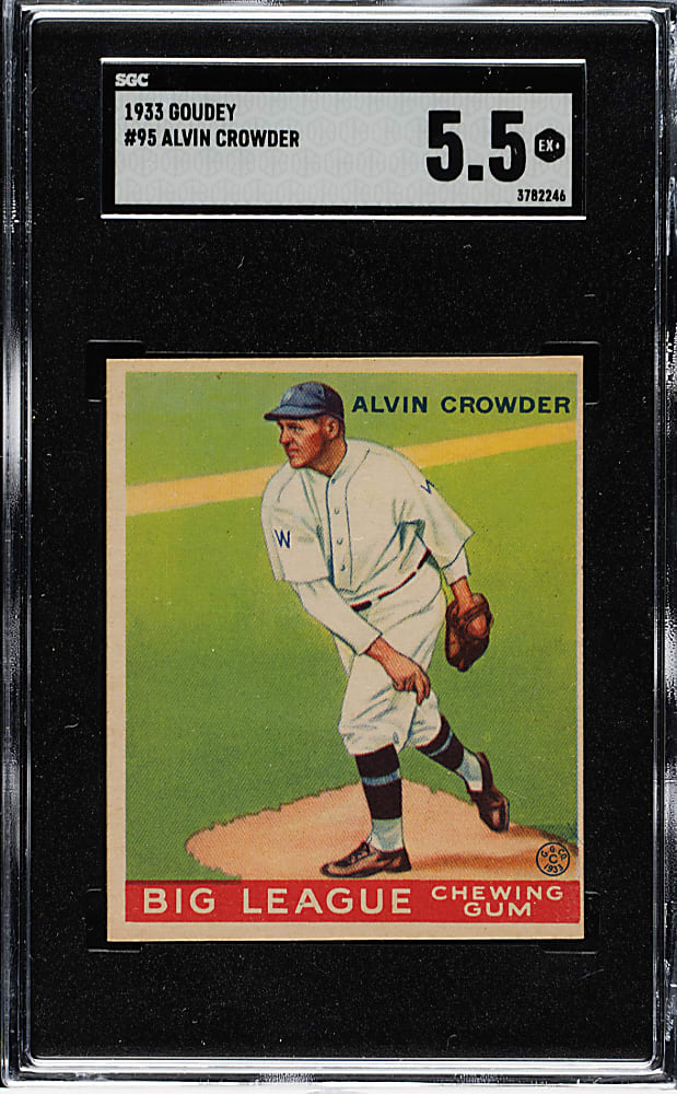 1933 R319 Goudey #95 Alvin Crowder SGC EX+ 5.5