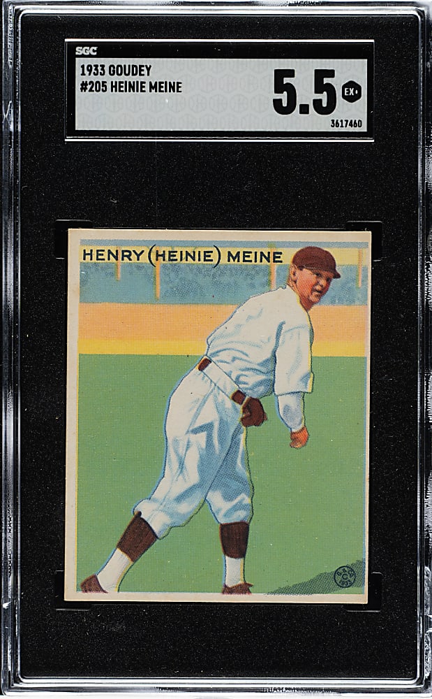 1933 R319 Goudey #205 Heinie Meine SGC EX+ 5.5