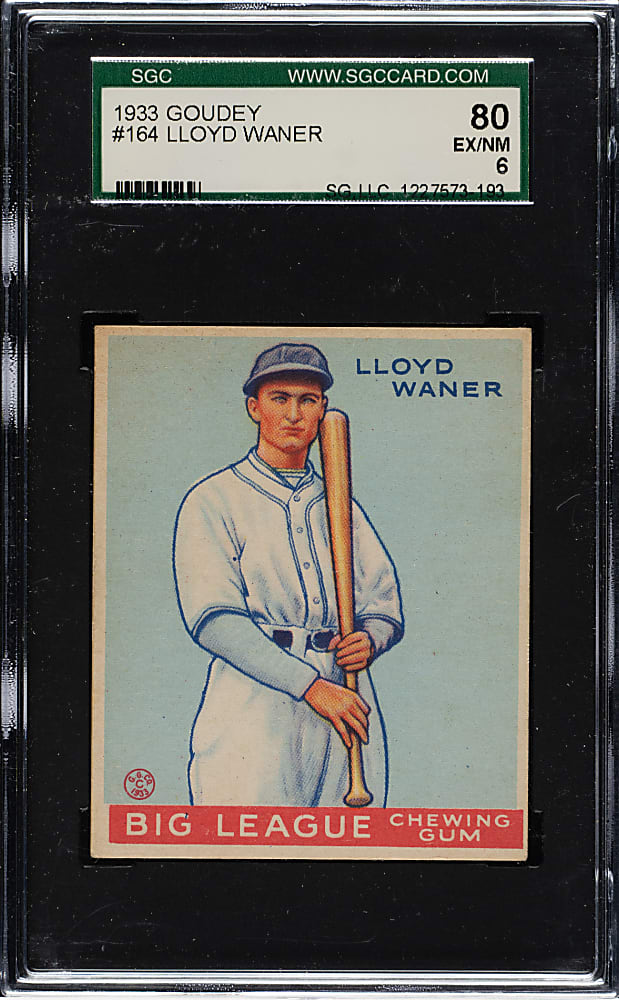 1933 R319 Goudey #164 Lloyd Waner SGC EX/NM 80