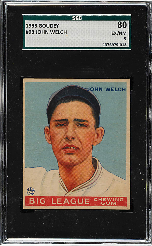 1933 R319 Goudey #93 John Welch SGC EX/NM 80