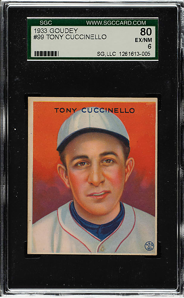 1933 R319 Goudey #99 Tony Cuccinello SGC EX/NM 80