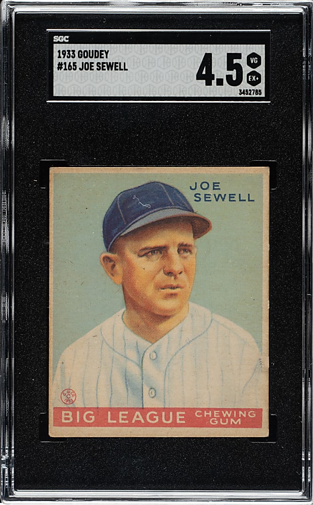 1933 R319 Goudey #165 Joe Sewell SGC VG/EX+ 4.5