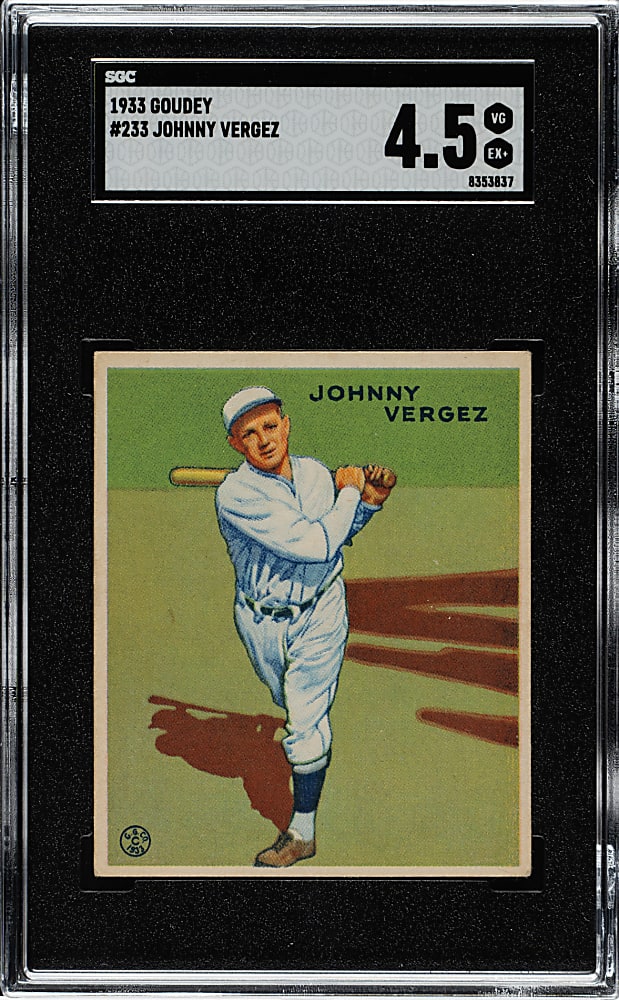 1933 R319 Goudey #233 Johnny Vergez SGC VG/EX+ 4.5