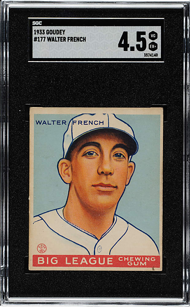 1933 R319 Goudey #177 Walter French SGC VG/EX+ 4.5